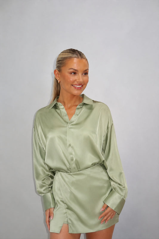 Coming soon: Sage Satin Skirt