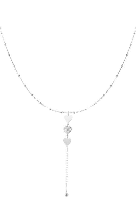 Triple Heart Lariat Necklace