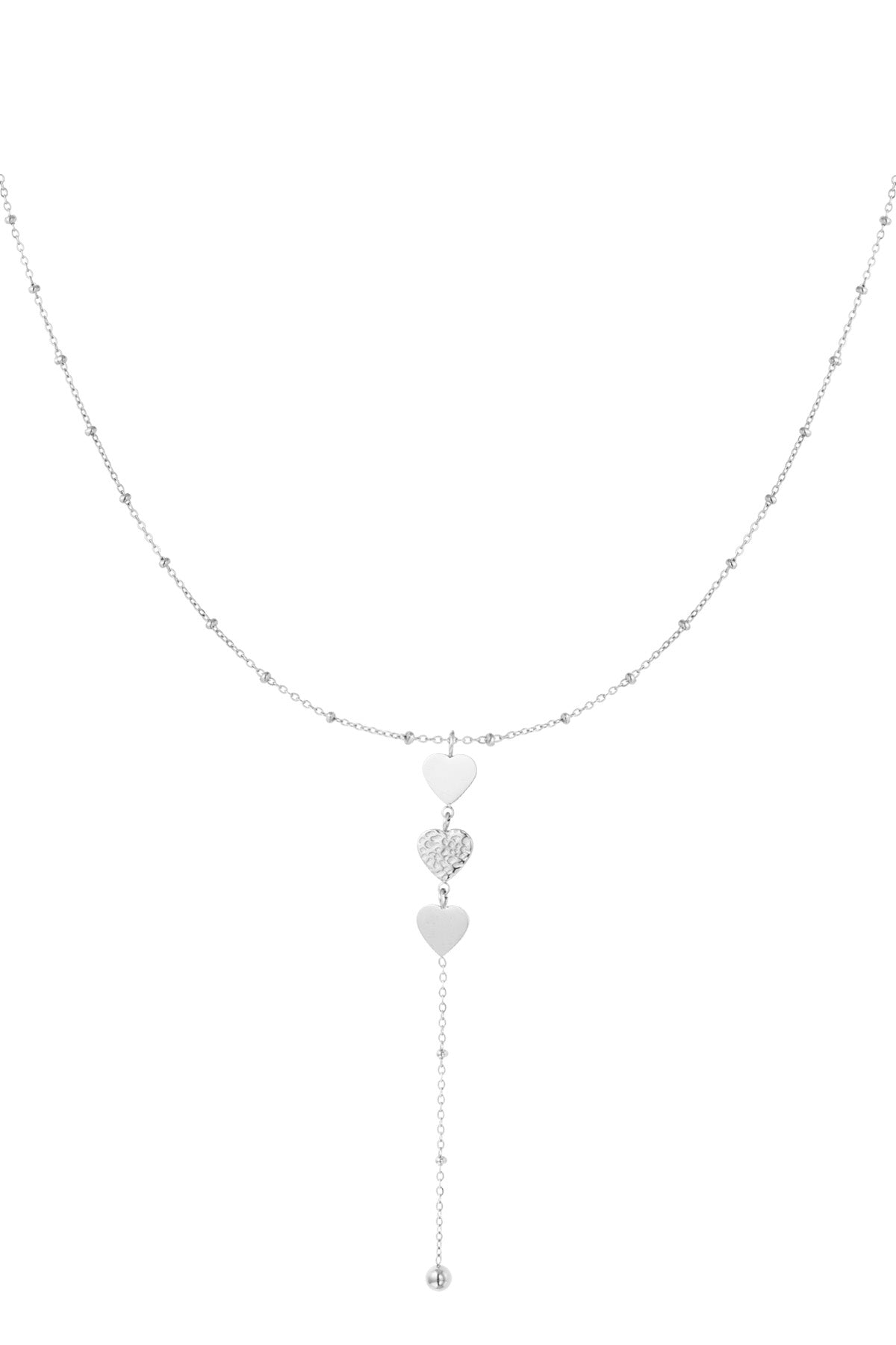 Triple Heart Lariat Necklace