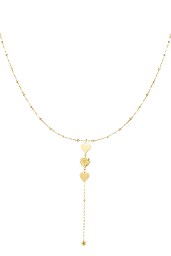 Triple Heart Lariat Necklace