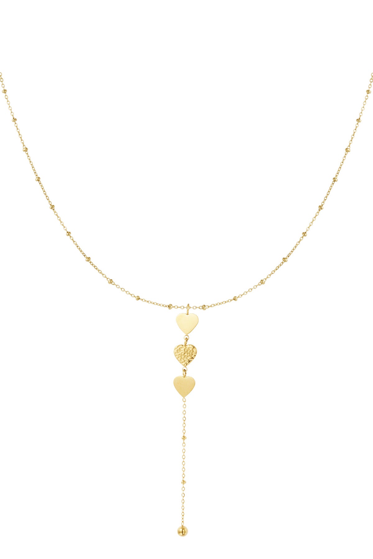 Triple Heart Lariat Necklace