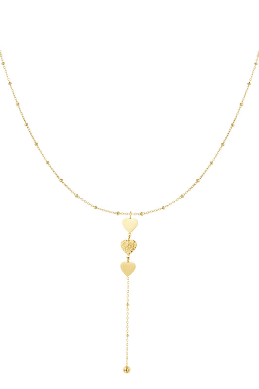 Triple Heart Lariat Necklace