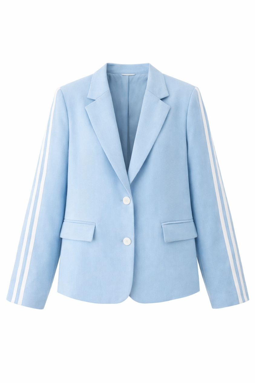 Track stripe blue blazer