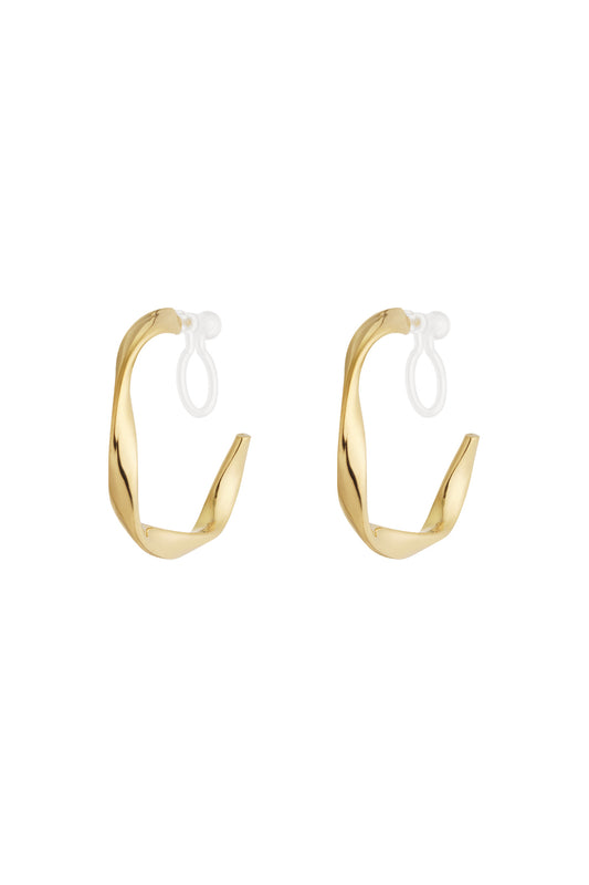 Golden Ease Clip Earrings