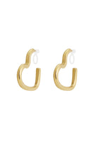 Golden Open Heart Clip Earrings
