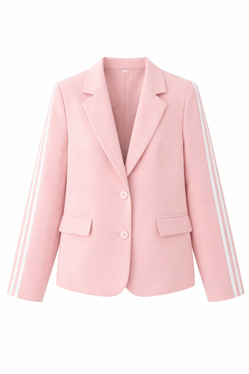 Track stripe pink blazer