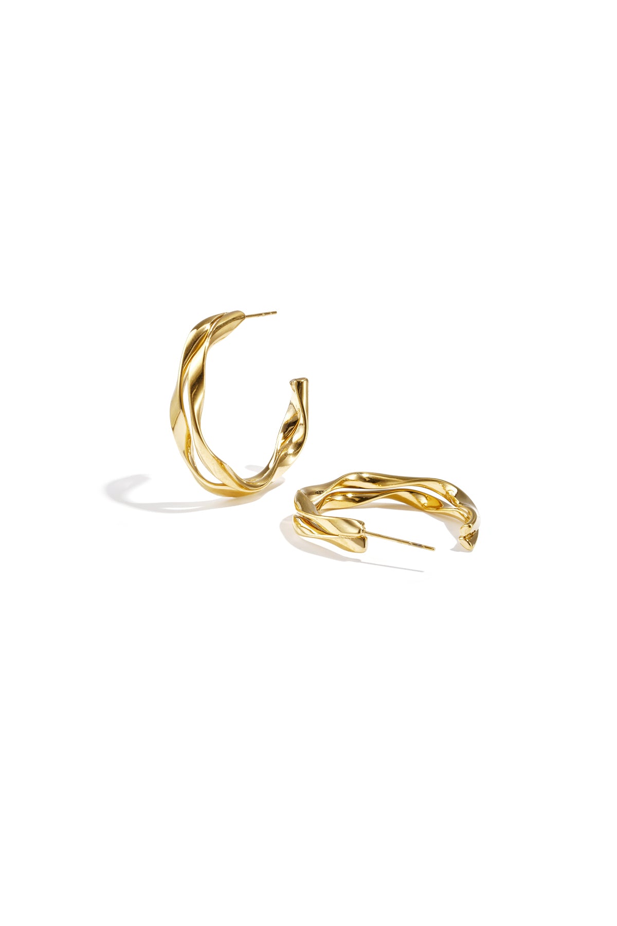 Golden Twist Hoops Earrings