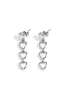 Silver Falling Hearts Earrings