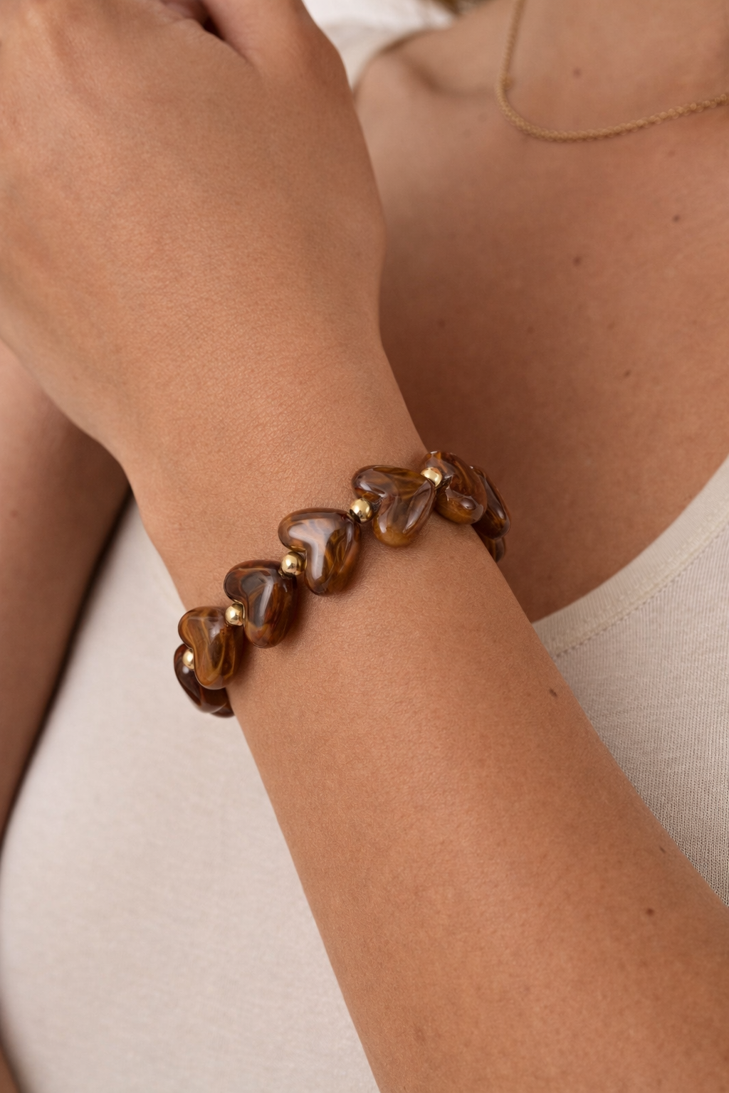 Lola Heart Bracelet – Dark Brown