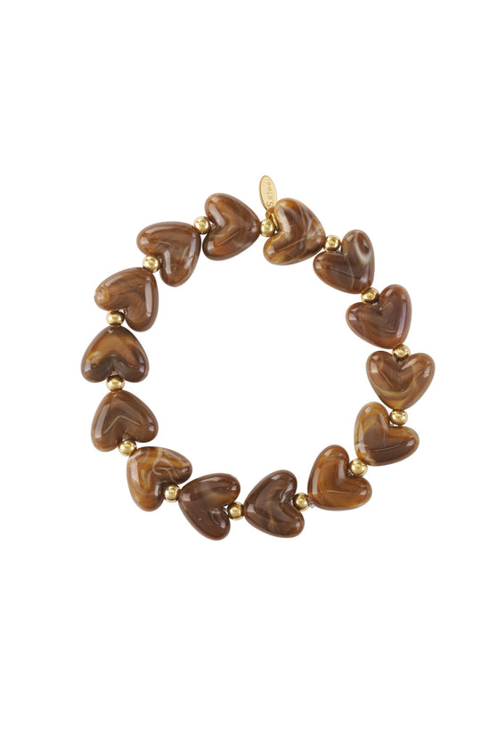 Lola Heart Bracelet – Dark Brown