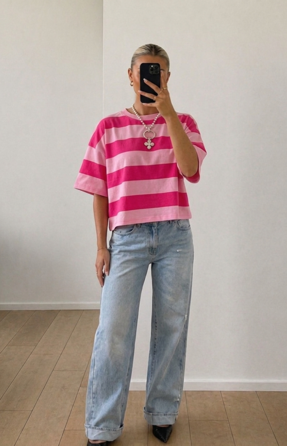 Statement Stripe Pink T-shirt
