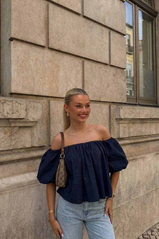 Marine Off-shoulder Top