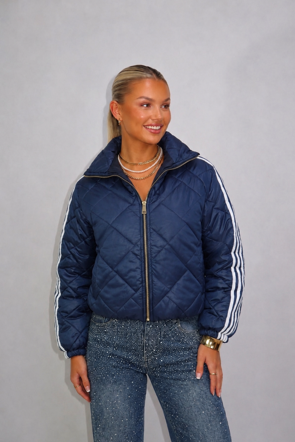 Noa Stripe Bomber Navy