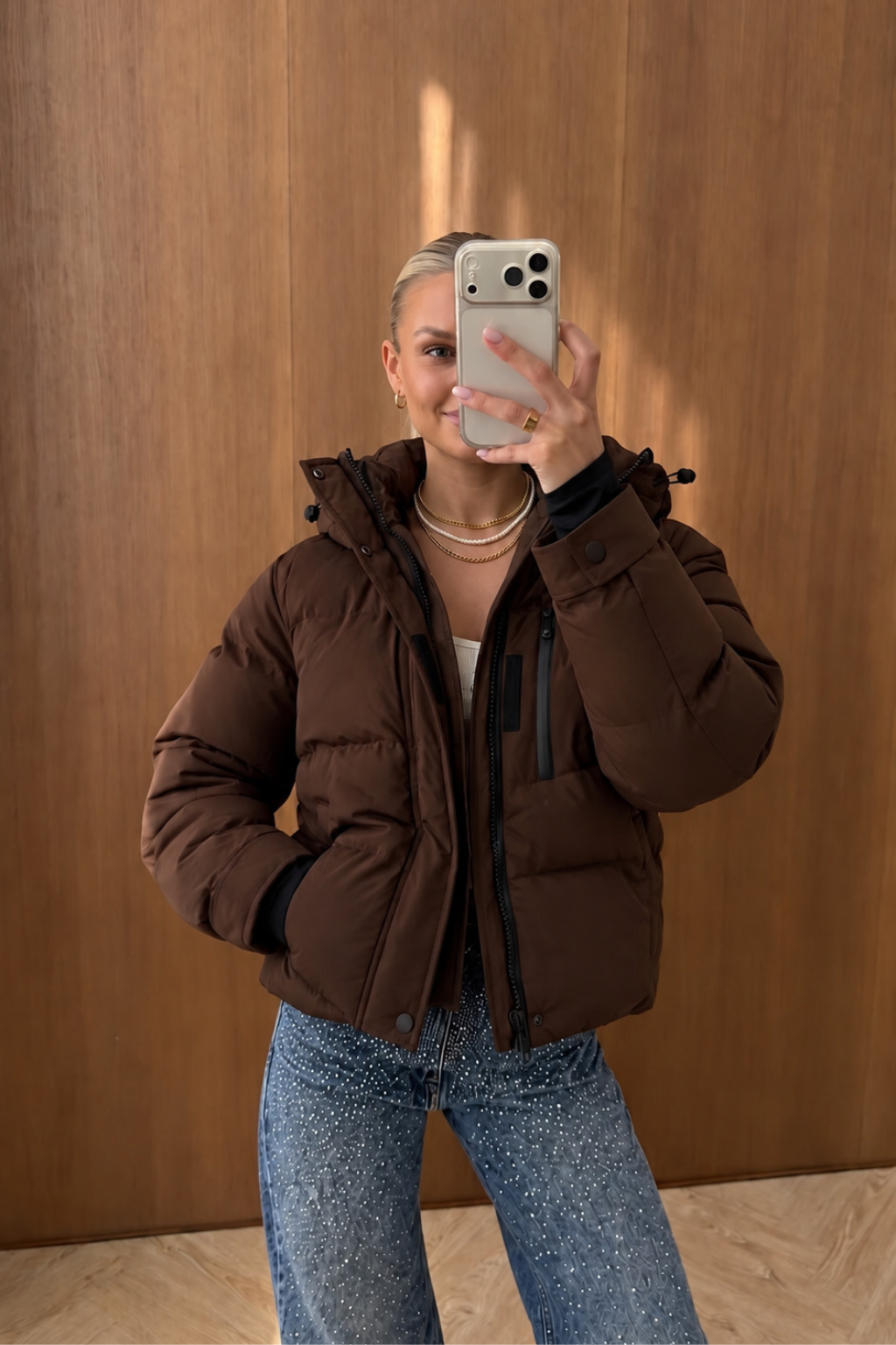 Nova Puffer Jacket Brown