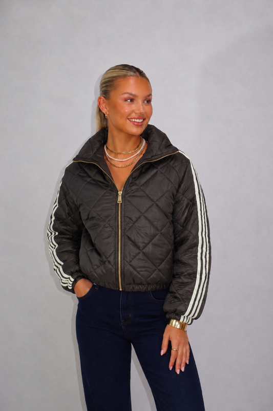 Noa Stripe Bomber Coffee
